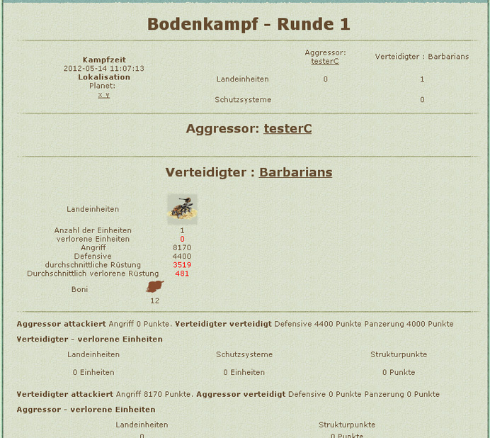 Battle report